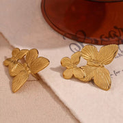 Butterfly Earrings Gold Plated Jewelry Drop Earrings anti Tarnish Jewelry Stainless Steel Earrings