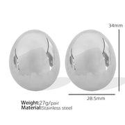 JEWELRY EH148-EH149 Fashion Texture Three-Dimensional Oval Earrings Simple Versatile Earrings for Women