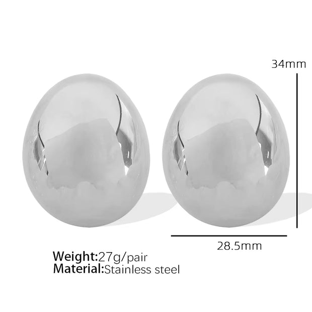 JEWELRY EH148-EH149 Fashion Texture Three-Dimensional Oval Earrings Simple Versatile Earrings for Women