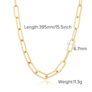 Waterproof Stainless Steel Thick Chain Layers Bead Snake Paperclip Cuban Chain Choker Necklace