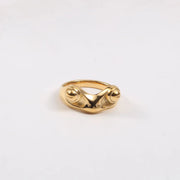 18K Gold Plated Stainless Steel Frog Rings Frog Shape Design Waterproof High Polished Hip Hop Rings for Women