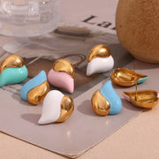 Summer 2024 Y2K Jewelry Colorful Enamel Heart Jewelry Gold Plated Earrings Stainless Steel Gift Ideas