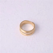 Non Tarnish Stainless Steel Plated 18K Gold Plated Three 3 Layer Ring for Women