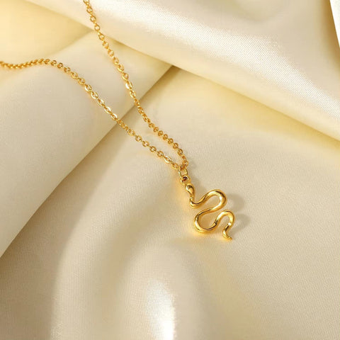 Popular Stainless Steel Link Chain Snake Pendant Necklace Jewelry Snake Pendant Necklace