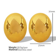 JEWELRY EH148-EH149 Fashion Texture Three-Dimensional Oval Earrings Simple Versatile Earrings for Women