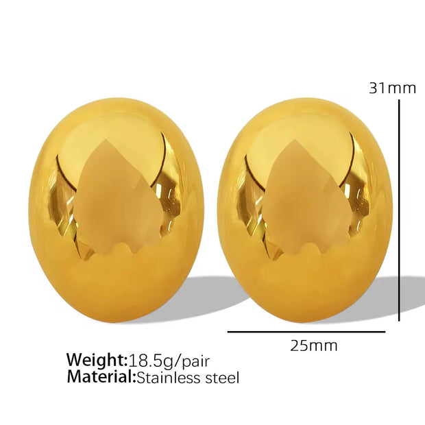 JEWELRY EH148-EH149 Fashion Texture Three-Dimensional Oval Earrings Simple Versatile Earrings for Women