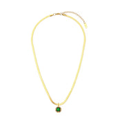 Colorful Zircon Necklaces Set Gold Plated Snake Chain Choker Stainless Steel Jewelry Set