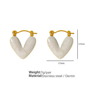 JEWELRY EH62 Factory Hot Sale Explosive Earrings Fresh and Sweet Heart-Shaped Enamel Earrings