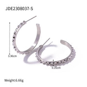 New Stainless Steel Large Earrings 18K PVD Gold Plated Jewelry Fashion Jewelry CC Hoop Earrings