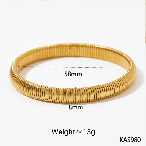 Chunky Statement Elastic Snake Chain Bangles Bracelet Exaggerated Streetwear Non Tarnish Stainless Steel Bangle Jewelry