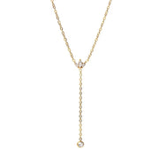 Minimalist 18K Gold Plated Zircon Necklace Stainless Steel Snake Y Shape Crown Zircon Necklace