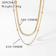 Waterproof Stainless Steel Thick Chain Layers Bead Snake Paperclip Cuban Chain Choker Necklace