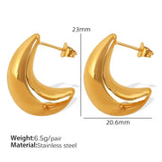 JEWELRY EH284 Factory Hot Sale Stainless Steel Earrings Premium Earrings 18 Gold Moon Earrings