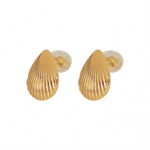 JEWELRY EH20 Factory Hot Sale Vintage Shell Striped Earrings Versatile Stud Earrings