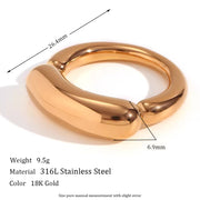 Chunky 18K Gold Plated Smile Ring Stainless Steel Statement Jewelry Fashion Jewelry Rings