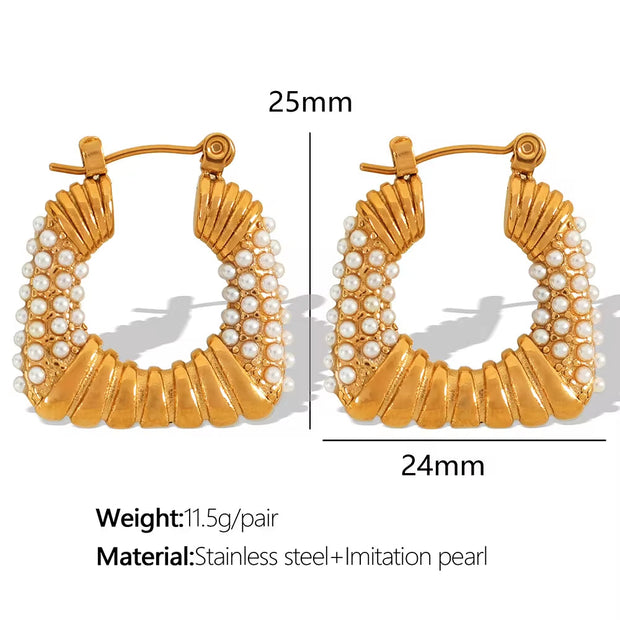 JEWELRY EH292-5 Factory Hot Sale 18K Gold Plated Geometric Zirconia Earrings Fashion Design Premium Earrings