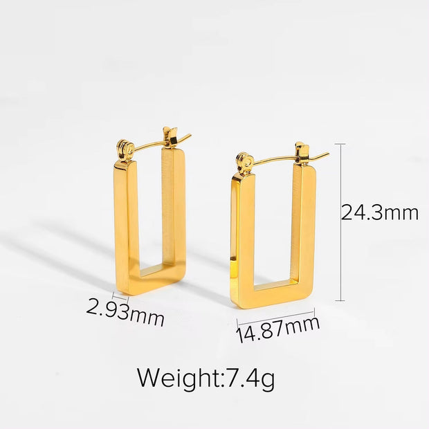 Chunky Twist Hoop Earrings Stud 18K Gold Plated Stainless Steel Statement Hoop Earring Jewelry Sets for Women