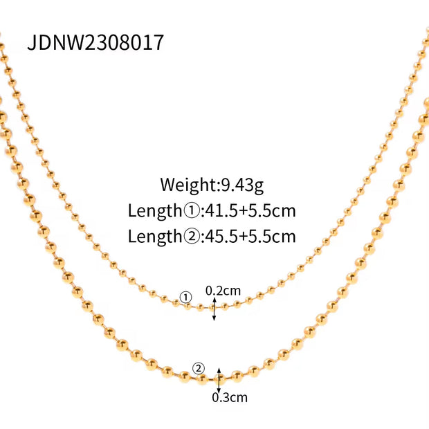 Jewelry Stainless Steel Figaro Double Layer Necklace Snake Paperclip Chain Stacking Layer Chain Necklace