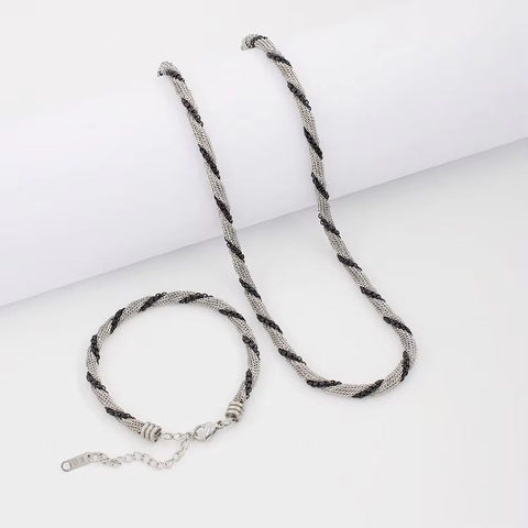 High Quality 316L Stainless Steel Two-Tone Necklace Elegant Fashion Trendy Collar Jewelry 2024 NEW