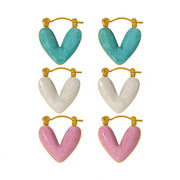 JEWELRY EH62 Factory Hot Sale Explosive Earrings Fresh and Sweet Heart-Shaped Enamel Earrings