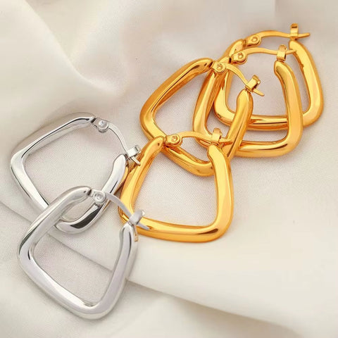 JEWELRY EH292-5 Factory Hot Sale 18K Gold Plated Geometric Zirconia Earrings Fashion Design Premium Earrings