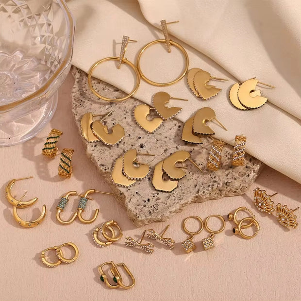 Trendy Earrings Gold Plated Jewelry Set Stainless Steel Fashion Jewelry Earrings Wholesale