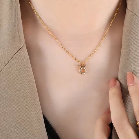 Minimalist Twelve Constellations18K Gold Plated Chain Crystal Charm Zodiac Necklace