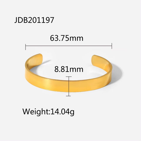 Trendy Zircon Inlaid Open Bracelet Gold Cuff Bangle 18K Gold PVD Plated Stainless Steel Bangle for Women