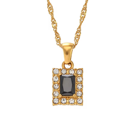 2024 Jewelry Trends Shining Zircon Pendant Necklace Colorful Christmas Jewelry Gift for Women