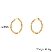 Drop Shipping Croissant Texture Hoop Earring Tarnish Free 18K Gold Plated Stainless Steel Ladies Earrings Women Jewelry