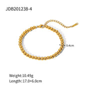 Waterproof Jewelry Heart Charm Stone Choker Gift Luxury round Ball Bead Chain Bracelet Necklace for Women