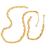 Ins Fashion Gold Plated Stainless Steel Pig Nose Designer Necklace Bracelet Jewelry Set for Women