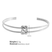 JEWELRY SZ45-7-SZ51 Hot Sale Vintage Fashion Stainless Steel Open Bangle Twist Knot C Shape Bangle for Women