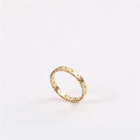 18K PVD Gold Plated 316L Stainless Steel Minimalist Daisy Thin Knuckle Ring