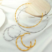 JEWELRY XL72-SZ58 Wholesale Thin Bamboo Open Collar Bangles Fashion Necklace Stainless Steel Plated 18K Gold