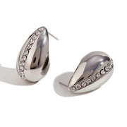 Hollow Water Drop Stud Earrings