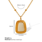 JEWELRY XL94-EH286 French Fashion Cat'S Eye Pendant Necklace Earrings Women Jewellery Set Gold Plated 18K