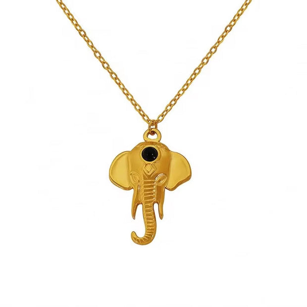 JEWELRY XL60 Trendy Elephant Pendant Collarbone Chain Fashion Modern Feeling Plated 18K Gold Necklace