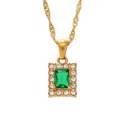 2024 Jewelry Trends Shining Zircon Pendant Necklace Colorful Christmas Jewelry Gift for Women