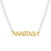 Custom/Personalized Pearl Nameplate Necklace