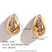 Hollow Water Drop Stud Earrings