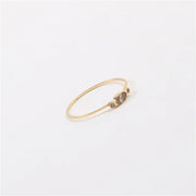 Ins Hot High End 18K Gold Plated Dainty Glass Rings for Women Trendy Jewelry