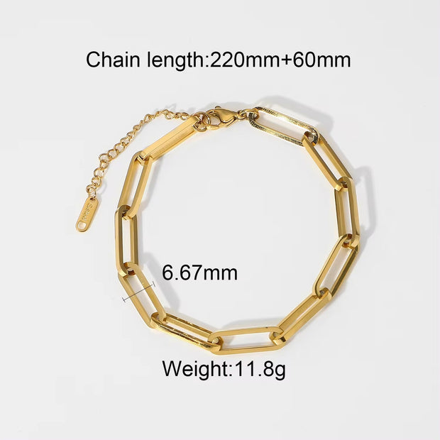 Retro Mesh Belt Titanium Gold Plated Wide Bracelet 18K Gold Plated Stainless Steel Link Chain Bracelet Cuban Chain Bracelets