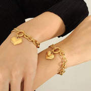 Chunky Heart Curb Bracelet