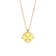 Wholesale Fashion Gold Plated Necklace Set Tarnish Free Jewelry Enamel Stainless Steel Pendant Necklace