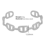 JEWELRY SZ29-35 2024 Fashion Stainless Steel Open Bangle Exaggerated Irregular Bangle