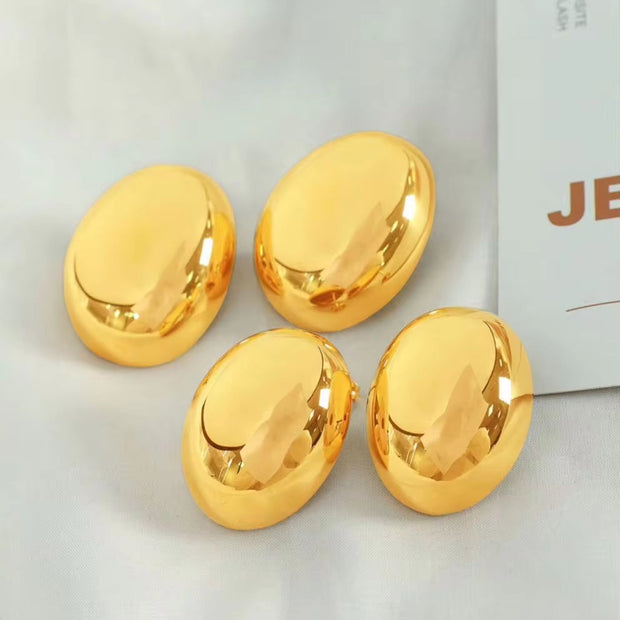 JEWELRY EH148-EH149 Fashion Texture Three-Dimensional Oval Earrings Simple Versatile Earrings for Women