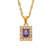 2024 Jewelry Trends Shining Zircon Pendant Necklace Colorful Christmas Jewelry Gift for Women