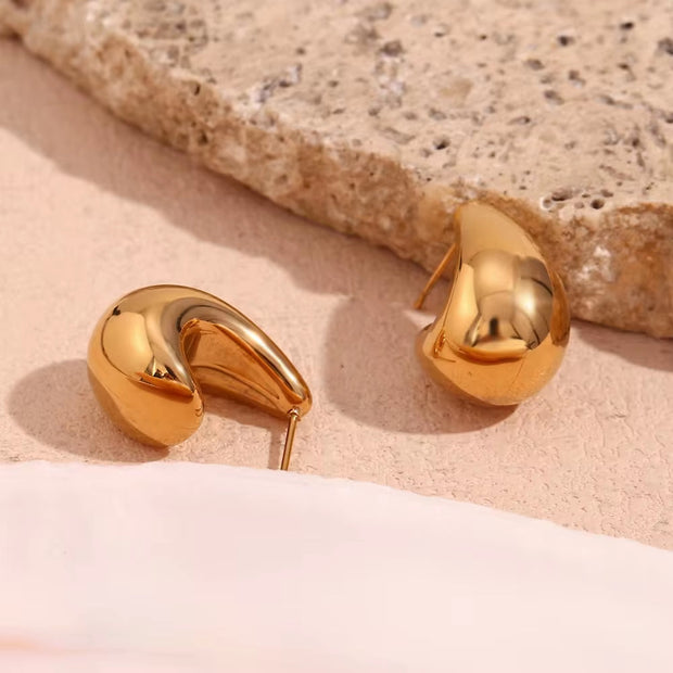 Hollow Stud Earrings for Women J Shape Gold Plated Earrings Stainless Steel Fine Jewelry Earrings