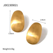 Chic Stainless Steel Jewelry Gold Plated Earrings 18K Brushed Hollow Water Drop Stud Earrings Set